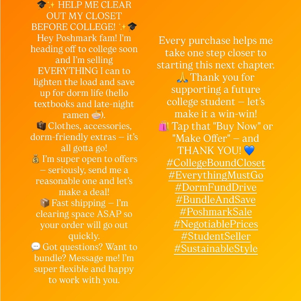 🎓 Headed to College — Closet Cleanout Time! ✨
